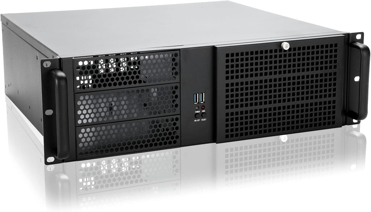 RackChoice 3u Rackmount Server Chassis ATX/MATX with 3x5.25 Support PS2 PSU w/Side 80mm Fan, dust Filter Bracket infront Easy maintenace