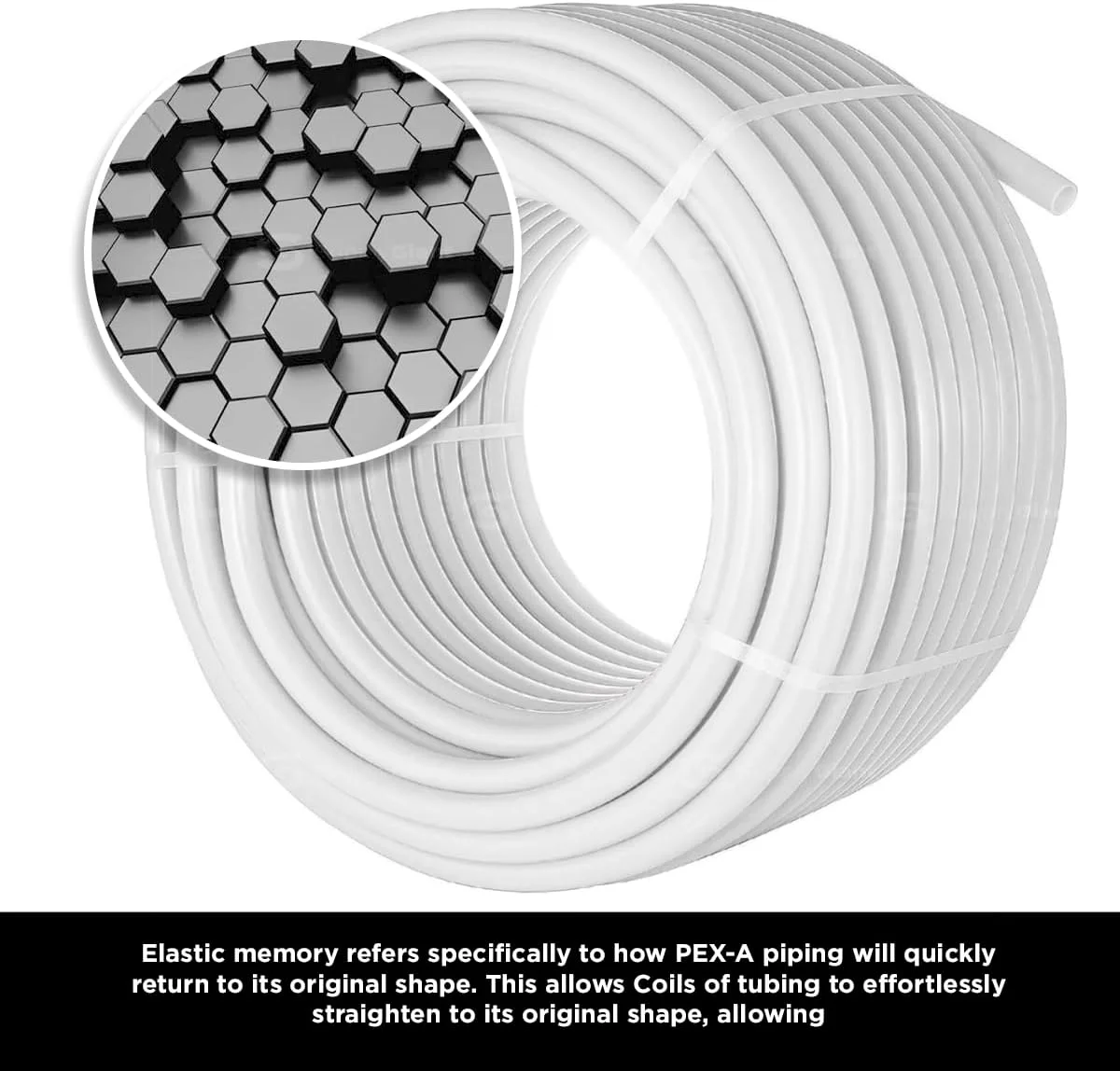 Tubing 1/2 Inch X 100 Feet PEX Pipe, Oxygen Barrier Flexible Water Tubing For Hydronic Radiant Floor Heating, 1/2" PEX Tubing Coil, White