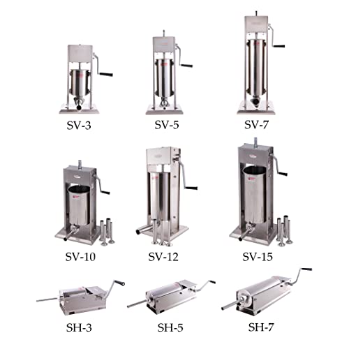 Hakka 15 Lb/7 L Sausage Stuffer 2 Speed Stainless Steel Vertical Sausage Maker