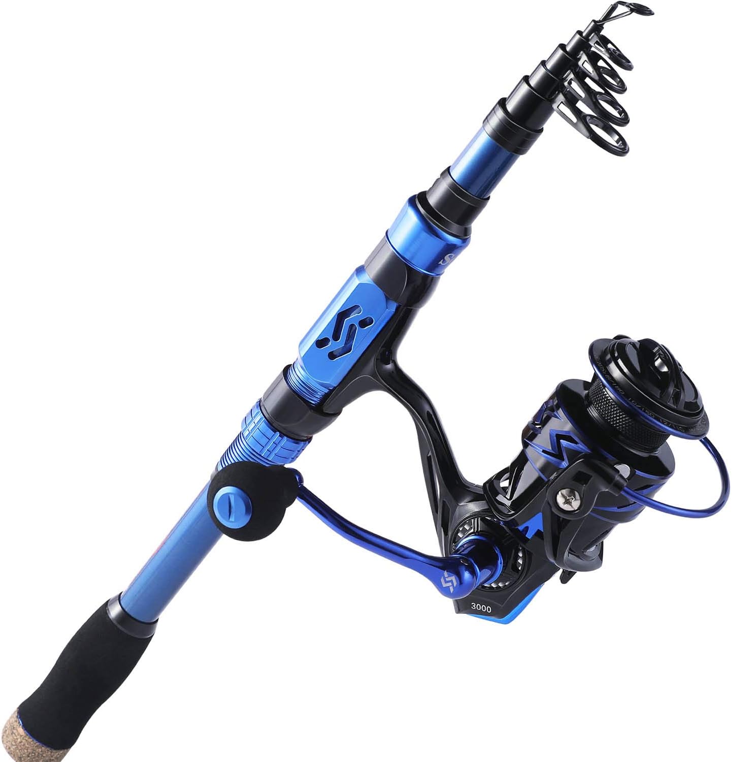 Sougayilang Fishing Rod Reel Combos,24Ton Carbon Fibre,Portable Telescopic Fishing Pole Spinning reels for Travel Saltwater Freshwater Fishing