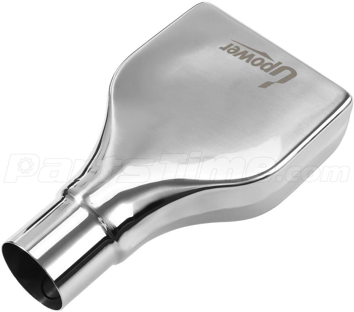 Pack of 2 Upower Exhaust Tip 2.25" Inlet 2" x 6" Outlet 10" Long Rolled Rectangle Stainless Steel Exhaust Tailpipe Tips fits Chevy Camaro Style Pack of 2