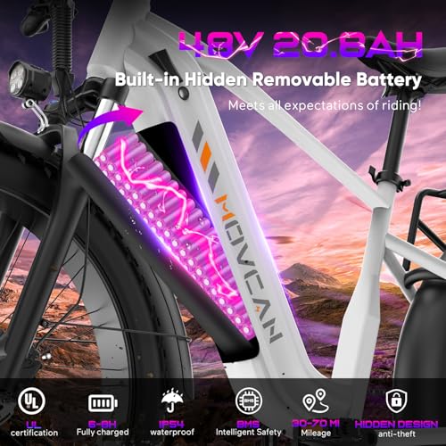 EB60 26" Fat Tire Electric Bike for Adults,2000W Motor Peak 2500W Up to 35MPH&70Miles,48V 20.8AH Hidden Battery,Commuting Electric Mountain Bike, 7 Speed Gear, Hydraulic Brake Ebike