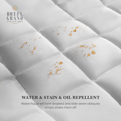 Pillow Top Mattress Topper Cal King Size - Quilted Fitted Waterproof Mattress Protector Stain Proof Mattress Pad Cover with 8-20 Inch Deep Pocket Down Alternative Fill (72x84 inch, White)