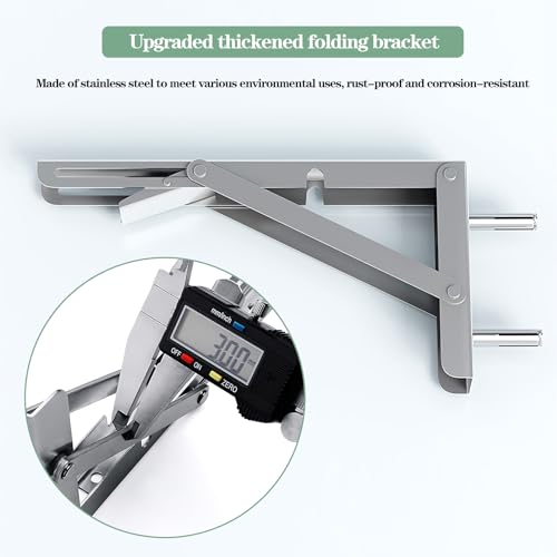 Wall Mounted Folding Table for Laundry Room, Stainless Steel Storage Shelf with Metal Brackets for Kitchen Dining Room Home Bar Workbench(Size:120x40cm/47.2" Lx15.7 W)