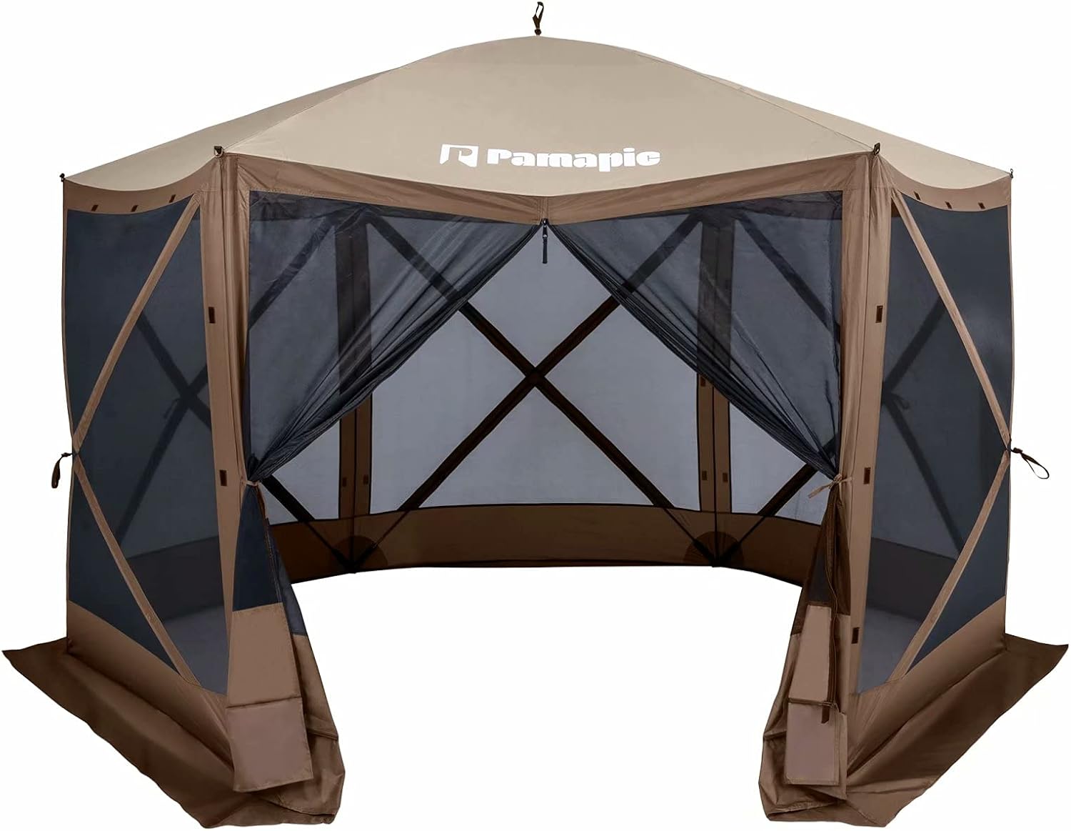 Pamapic 12 x 12 Portable Pop up Gazebo, Outdoor Camping Gazebo Tent, UV Protection Tent, Includes Carrying Bag (Gray)