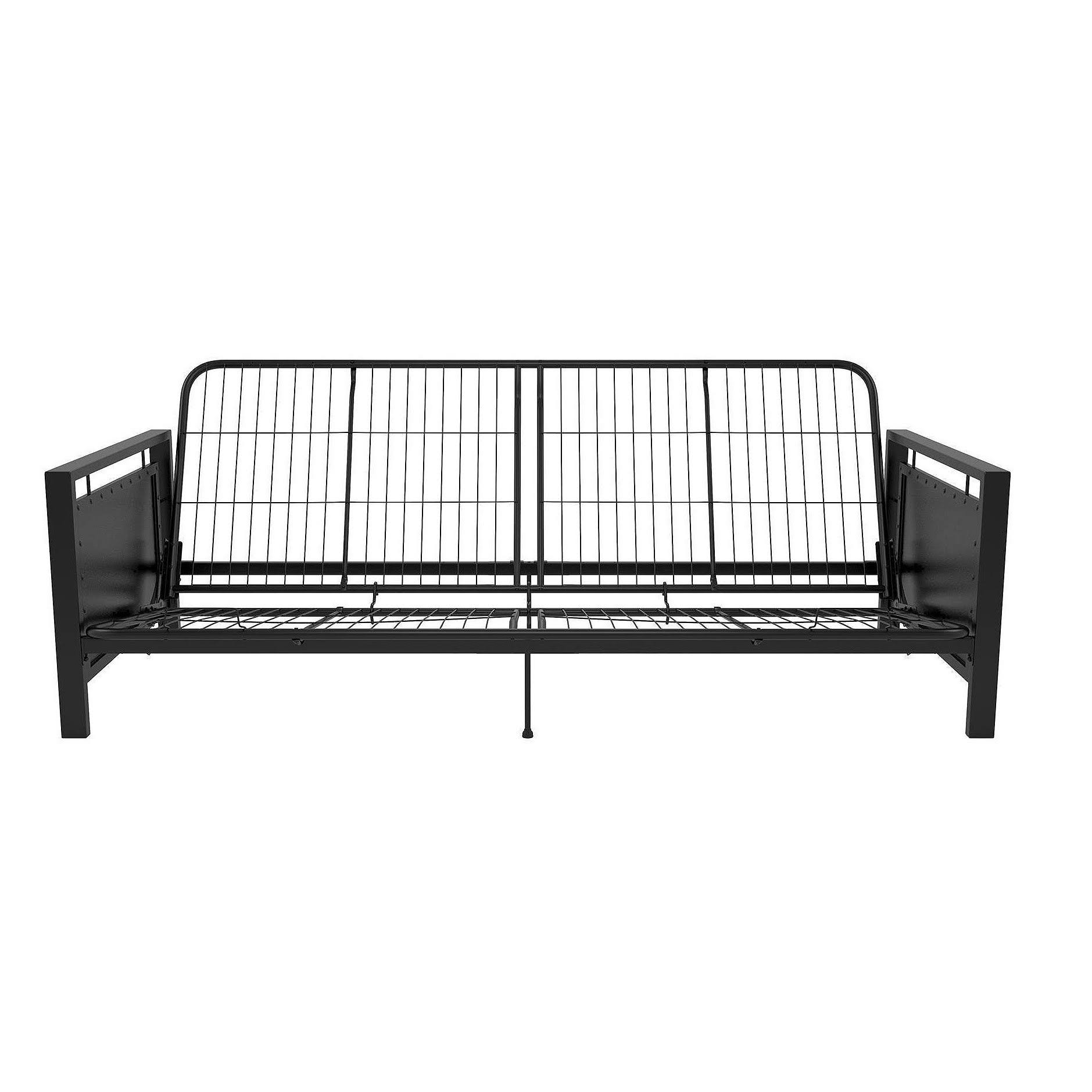 DHP Henley Metal Arm Futon Frame, Black Metal