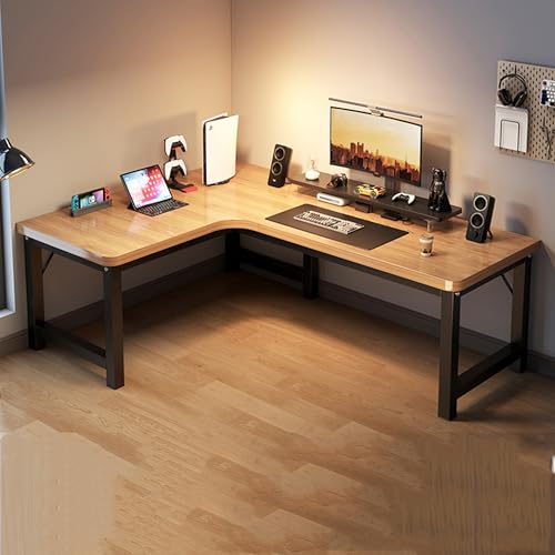 L-Shaped Gaming Desk with Storage, Large Wood Desk for Home Office and Gaming, Space-Saving Corner Computer Table with Multiple Shelves and Steel Frame, Ideal for Bedroom(Left,63.0*47.2*29.5in