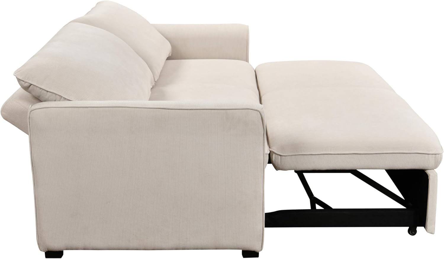 78 Inch 3 in 1 Convertible Sleeper Sofa Bed, Modern Fabric Loveseat Futon Sofa Couch w/Pullout Bed, Small Love Seat Lounge Sofa w/Reclining Backrest, Furniture for Living Room,Beige
