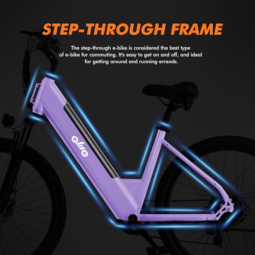 Cityone Electric Bike for Adults 26" Step-Through 22MPH Ebike with 2.1" Tire,UL2849 Certified Built-in Removable Battery,Peak 750W Motor Ebikes with 7 Speed, Commuter E Bicycle