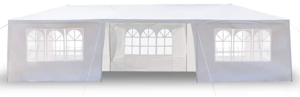 10'x30' Outdoor Canopy Party Wedding Tent White Gazebo Wedding Canopy with 7 Removable Walls