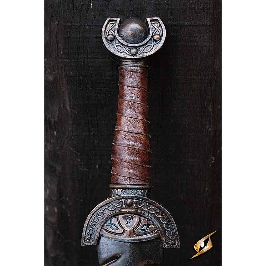 Battleworn Celtic Leaf LARP Sword - 100 cm | Leather by Medieval Collectibles