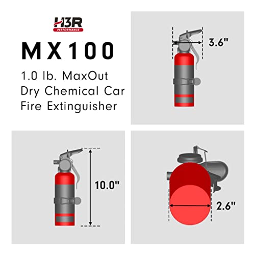 MaxOut Dry Chemical Car Fire Extinguisher - 1.0 lb. Black(MX100B)