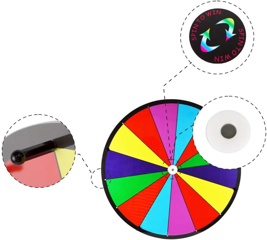 Tabletop Prize Wheel Spinning Win The Fortune Spin Game 14 Slots Color Dry Erase Game Spinner Wheel Easy to Clean Pack of 2