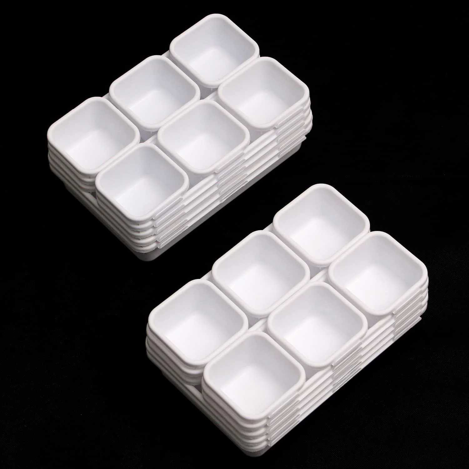 dxynlzq 42 Pack Interlocking Desk Drawer Organizer Tray Dividers Plastic Shallow Narrow Drawers Organizers Separators Storage Bins Container for Kitchen Bathroom Makeup Office Vanity Dres