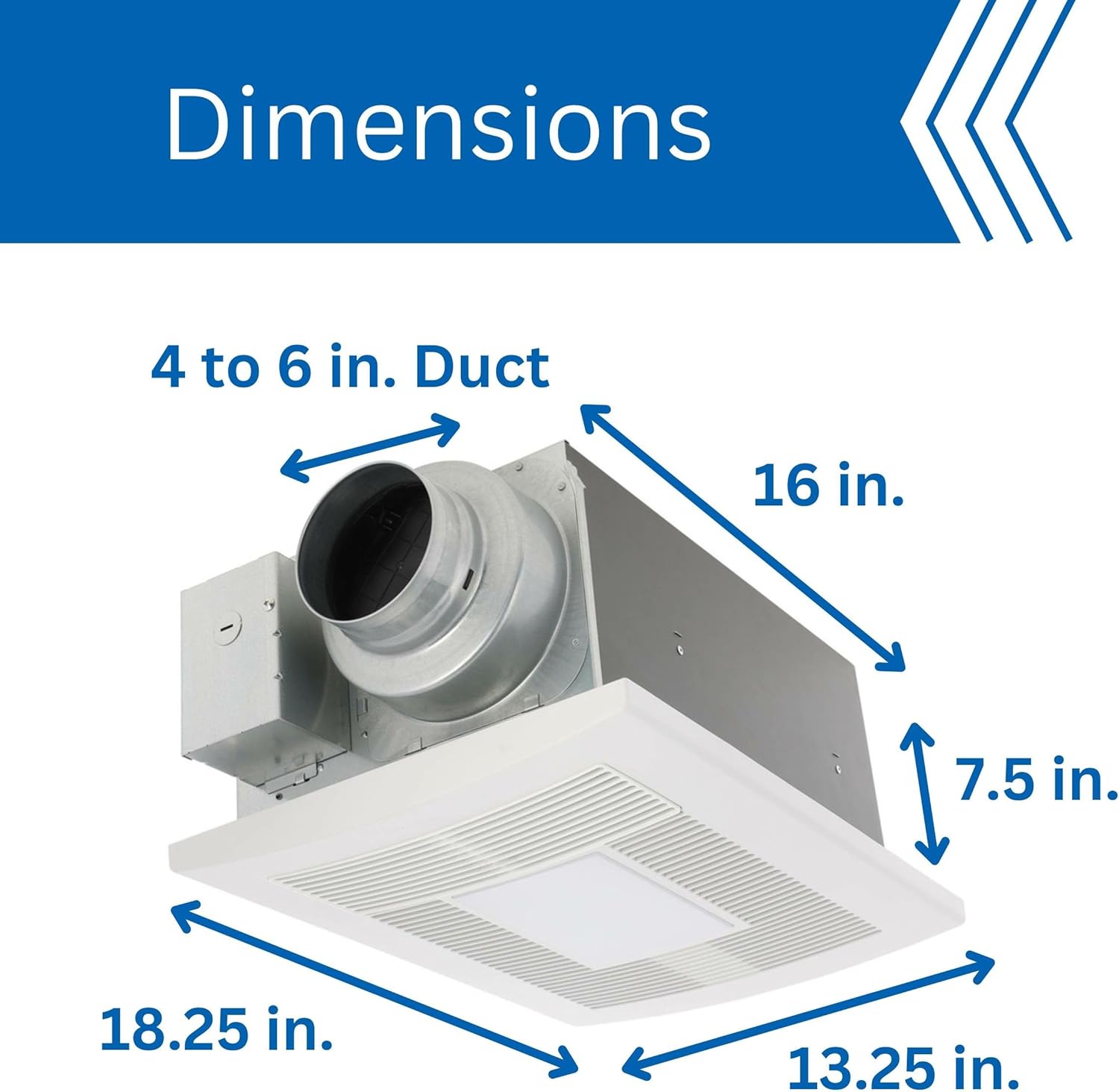 Panasonic FV-0511VHL1 WhisperWarm DC Bathroom Fan with Light and Heater - Simplified Ventilation and Heat - 50-80-110 CFM