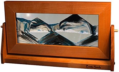 Exotic Sands Art in Motion Md21 - Colored Sandscapes - Made in USA Medium Cherry Frame (Ocean Blue)