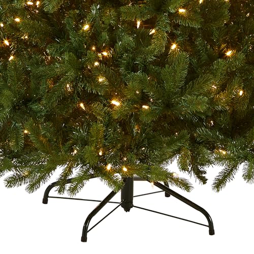 National Tree Company Pre-Lit 'Feel Real' Artificial Full Downswept Christmas Tree, Green, Douglas Fir, Dual Color LED Lights, 7.5 feet