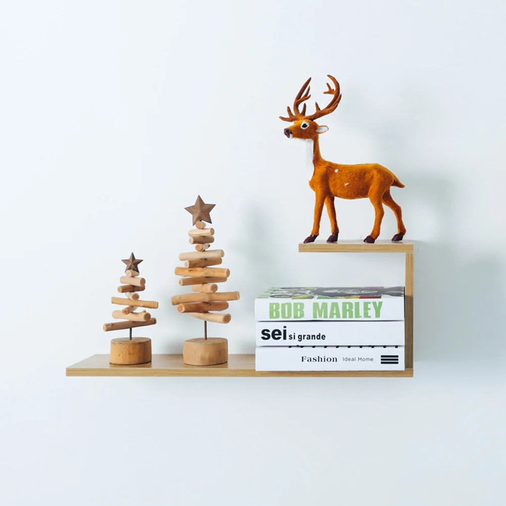 Creative Wooden Christmas Tree Ornament European Style Decorative Xmas Tree for Home Living Room Bedroom Office Decor Size L