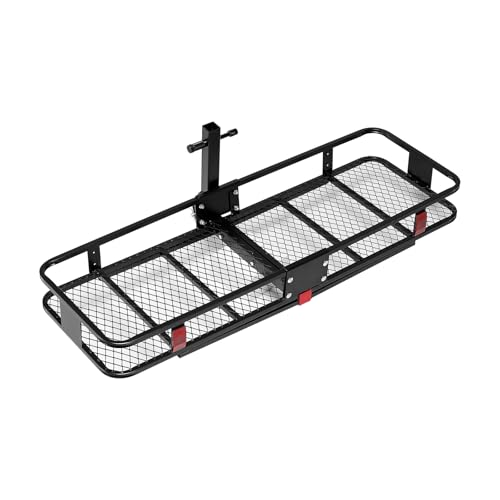 VEVOR 60x24x6 Folding Hitch Carrier - 500lb Capacity Cargo Basket & Waterproof Bag, Fits 2" Hitch Receiver for SUV, Truck, Pickup