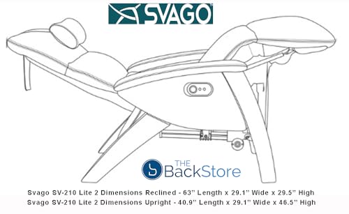 Svago Lite 2 SV210 Dual Power Infinite Position Zero Anti Gravity Recliner Chair with Heat and Air Massage - Grey