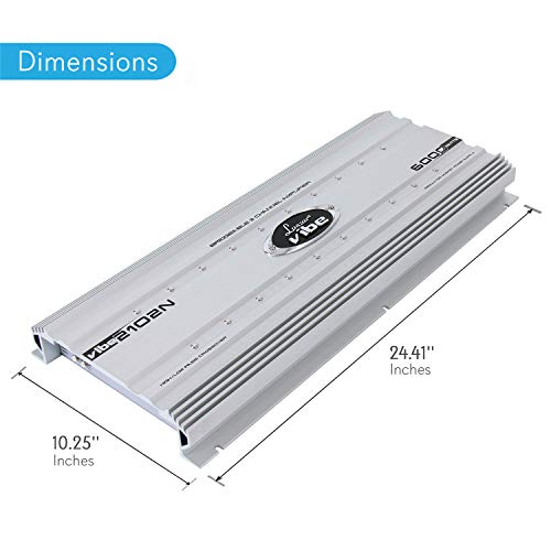 Lanzar 2 Channel Car Stereo Amplifier - 6,000 Watt Dual Channel Bridgeable w/ Subwoofer Bass Control, High Power MOSFET, RCA Inputs, LED Indicators -VIBE2102N