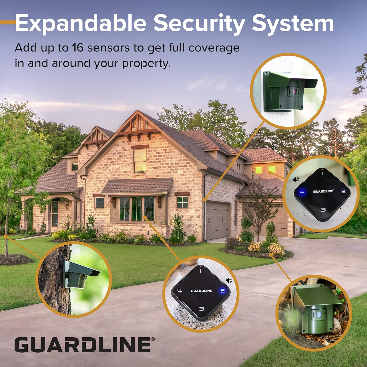 Extra Sensor for 1/4 Mile Long Range Driveway Alarm by Guardline Pack of 2