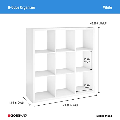 ClosetMaid 6 Cube Storage Shelf Organizer Bookshelf with Open Back, Vertical or Horizontal, Easy Assembly, Wood, Black Finish