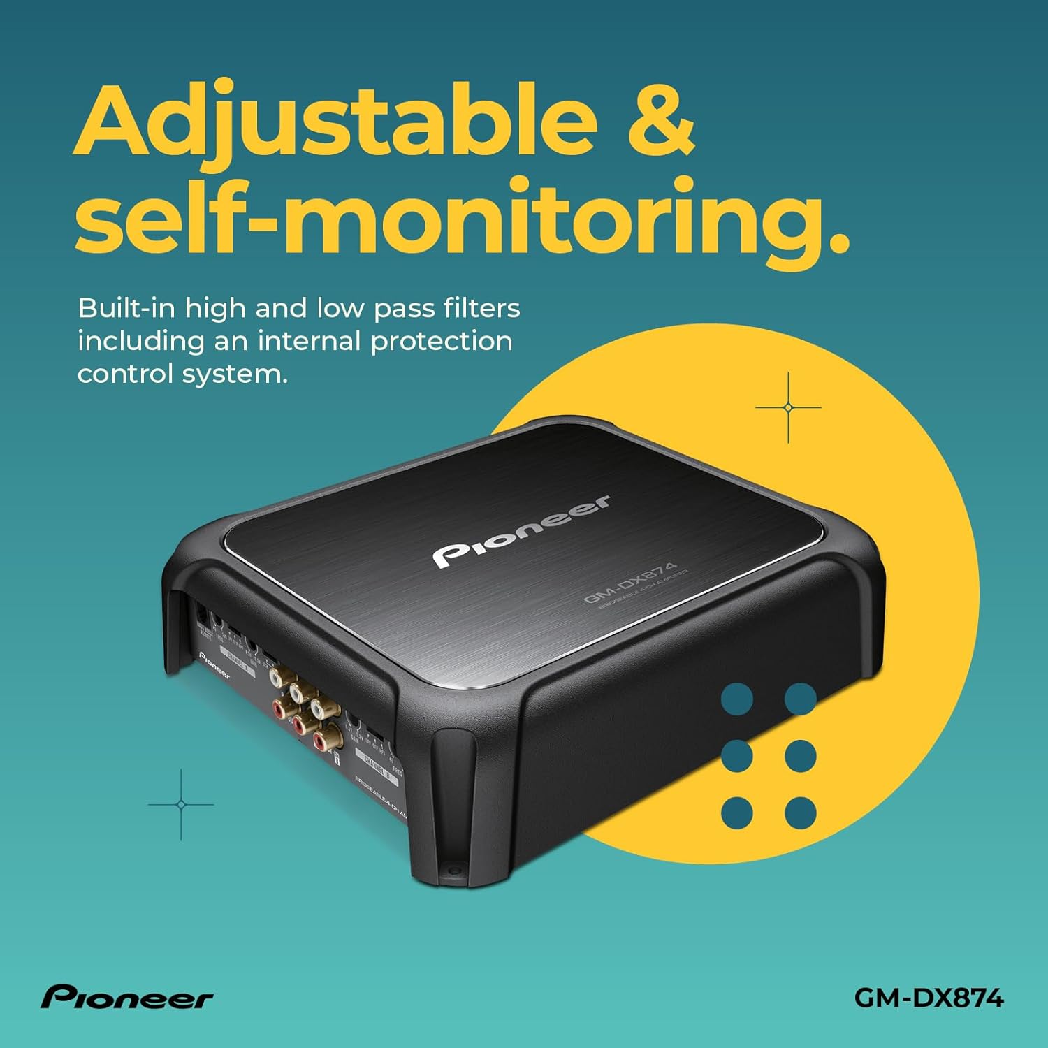 Pioneer GM-DX874 4-Channel, Class D, 1200 W Max Power - Multi-Channel Amplifier