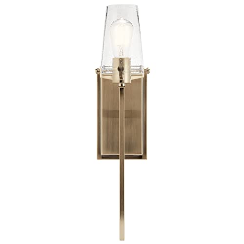 Kichler, Alton 22.25 inch 1 Light Wall Sconce with Clear Seeded Glass in Champagne Bronze, 45295CPZ