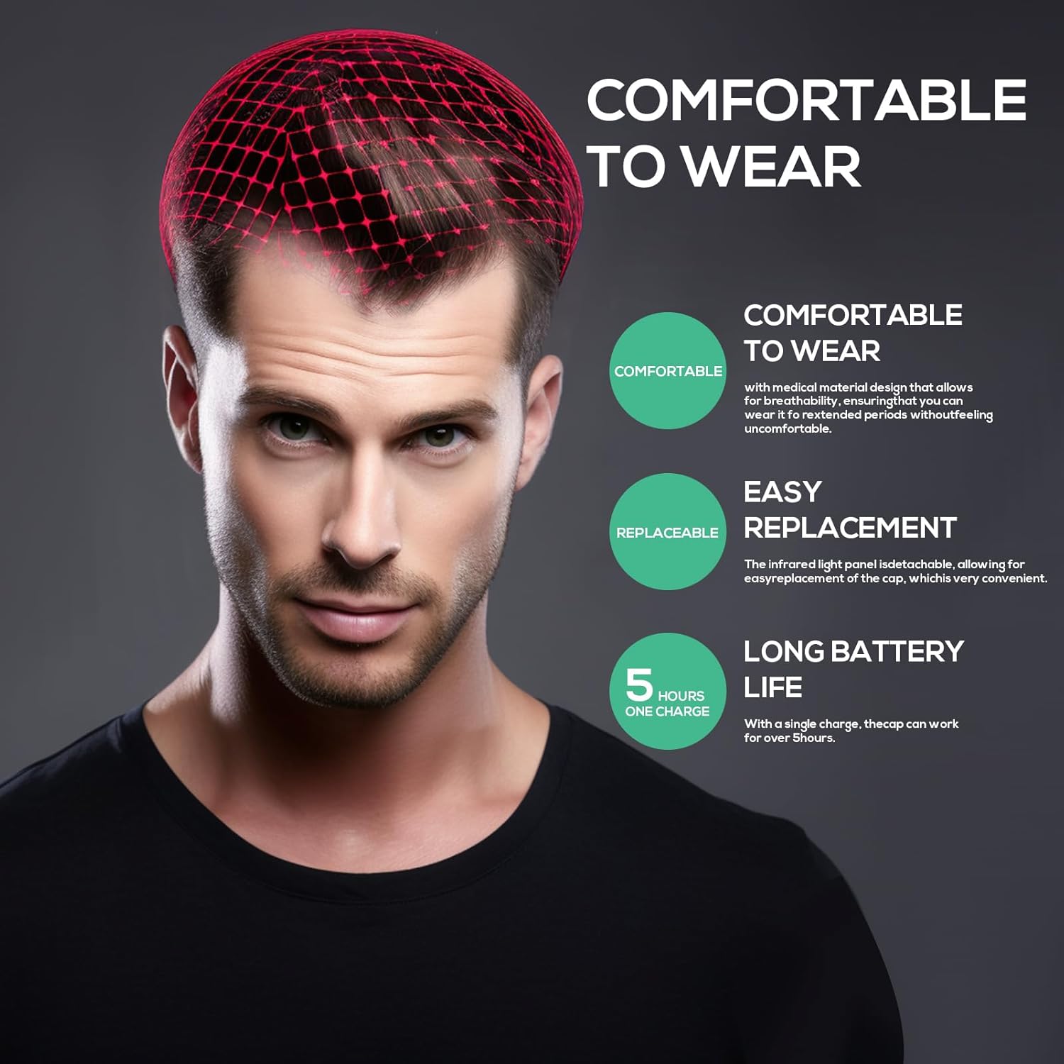 Laser Hair Growth Cap, Laser Therapy Cap for Hair Regrowth, Hair Regrowth Treatments Laser Cap, Red Light Therapy Cap Laser Hair Growth System Hair Loss Treatments for Men & Women Laser Therapy Cap