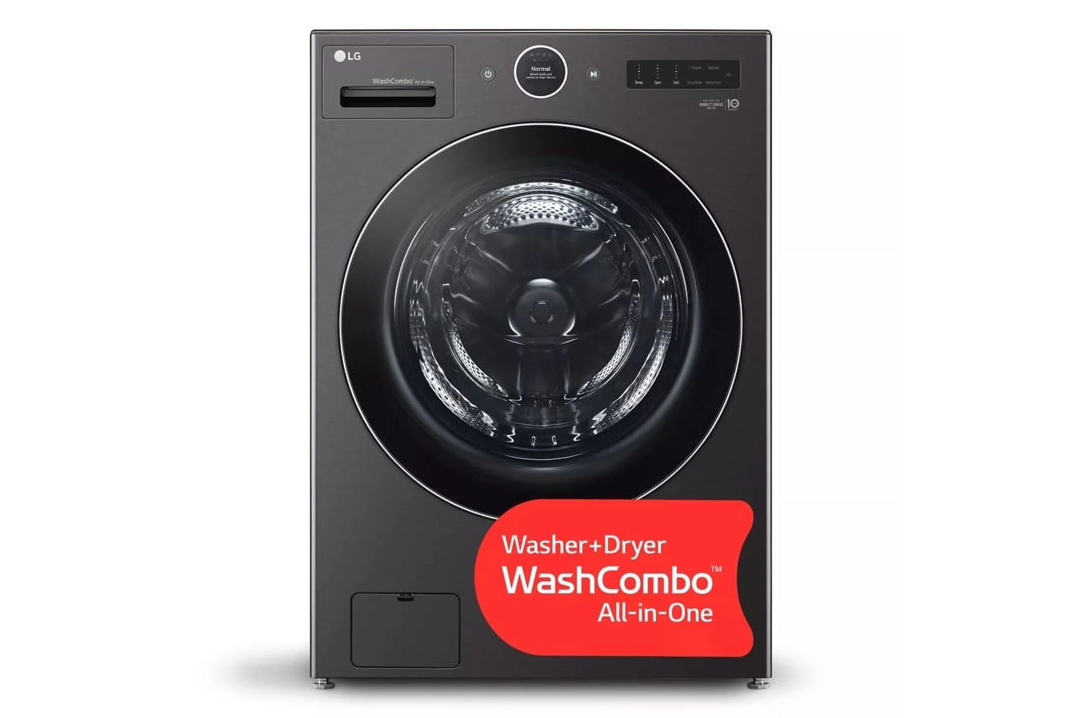 LG WM6998HBA 5 Cu. Ft. Black Steel Front Load All-In-One Washer/Dryer Combo