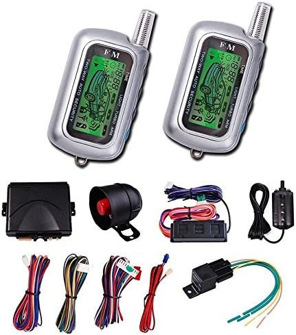 Carbest Vehicle Security Paging Car Alarm 2 Way LCD Sensor Remote Engine Start System Kit Automatic | Car Burglar Alarm System CB999 Pack of 2