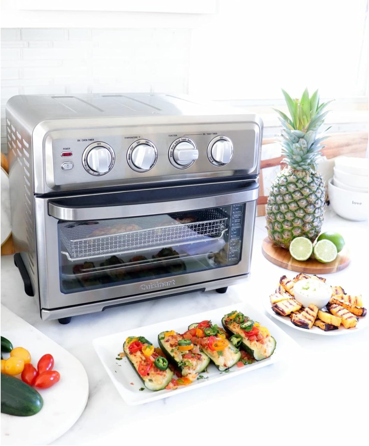 Cuisinart Air Fryer + Convection Toaster Oven, 8-1 Oven with Bake, Grill, Broil & Warm Options & CPT-122BK 2-Slice Compact Plastic Toaster, Black