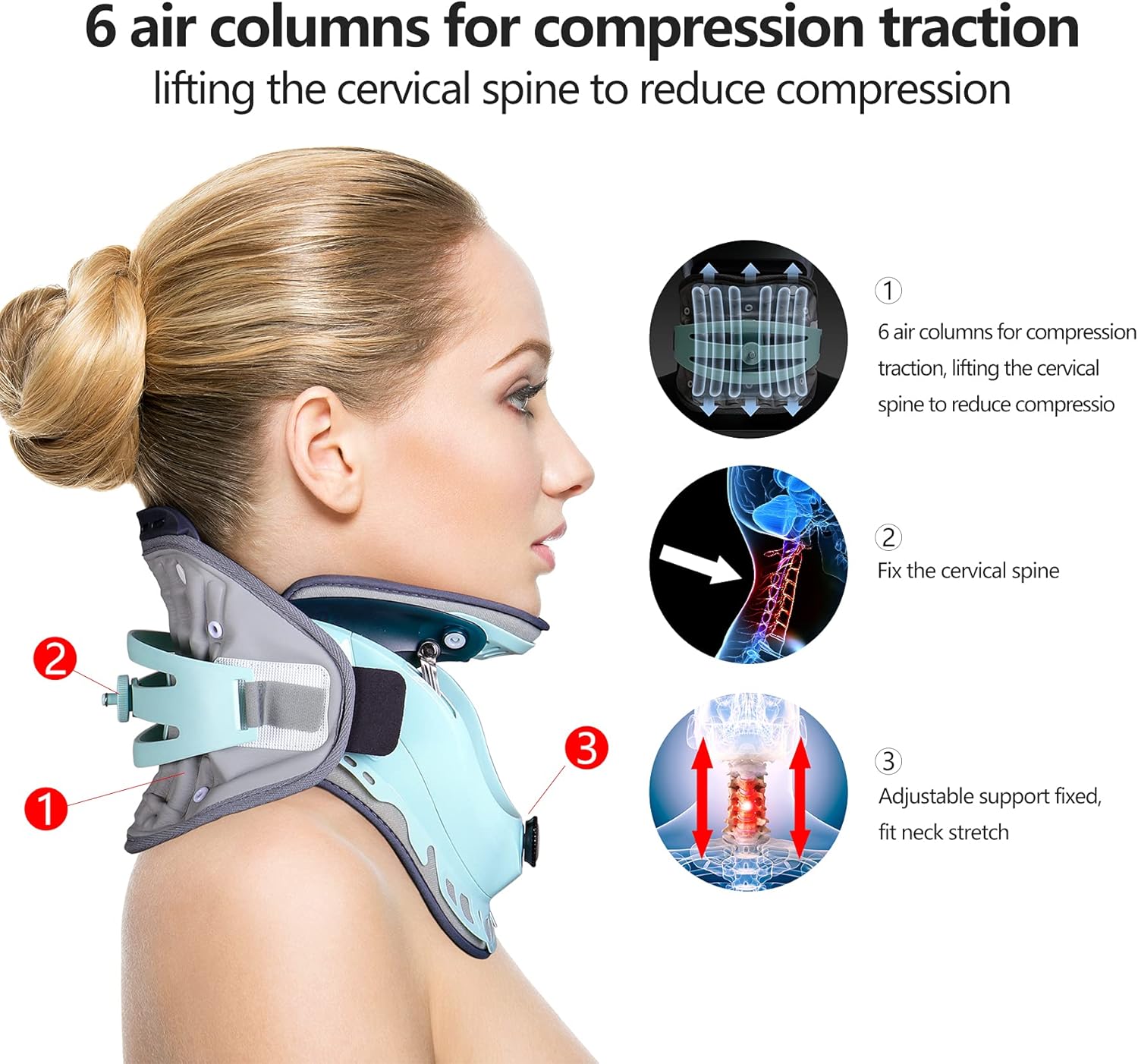 Adjustable Neck Brace Cervical Neck Traction Device Cervical Collar Machine Inflatable Home Neck Support Cervical Support