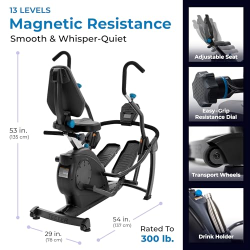 FreeStep LT3 Recumbent Cross Trainer Stepper - Zero-Impact Exercise w/Patented Physical Therapy Stride Technology, Whisper-Quiet, Free App w/Trainer-Led Workouts
