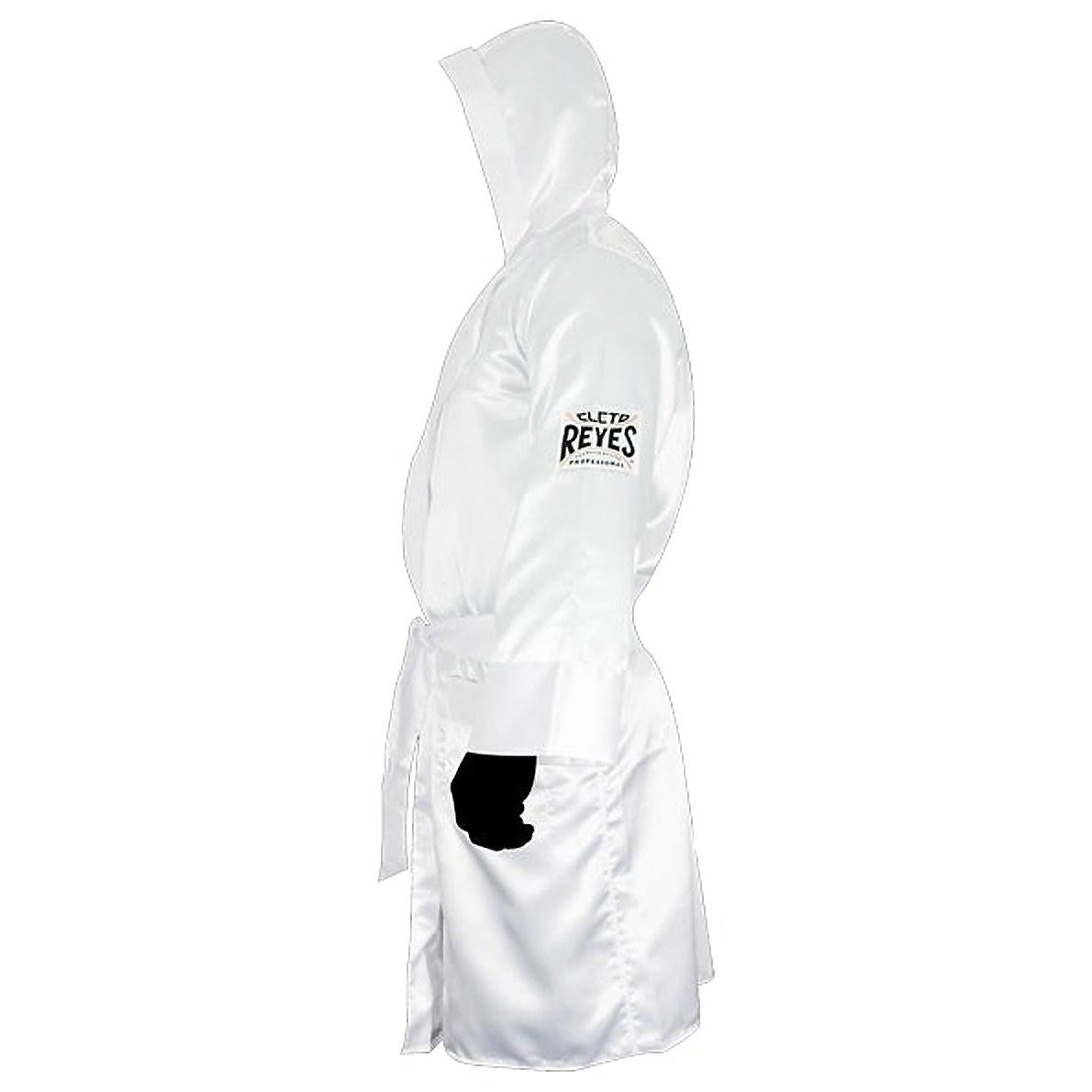 Cleto Reyes Satin Boxing Robe with Hood - XL - White