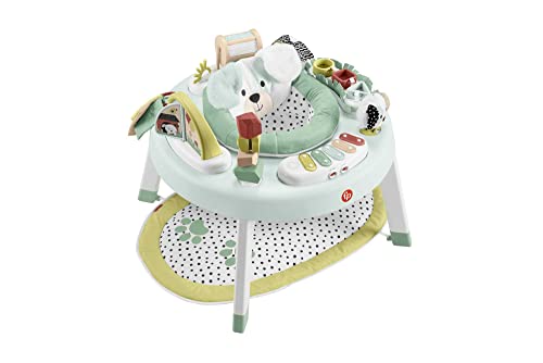 Fisher-Price 3-in-1 Snugapuppy Activity Center & Portable Baby Chair Sit-Me-Up Floor Seat with Developmental Toys & Machine Washable Seat Pad, Windmill