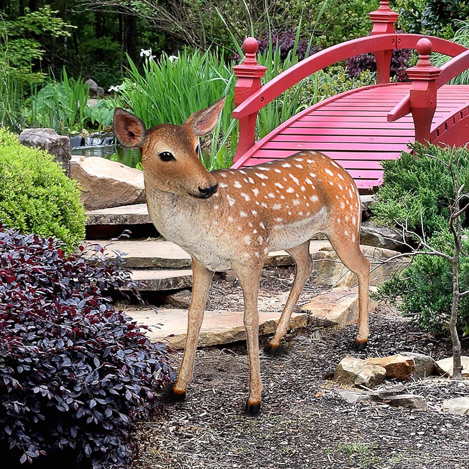 Design Toscano NE110108 Spotted Deer, Forest Fawn Sculpture, full color