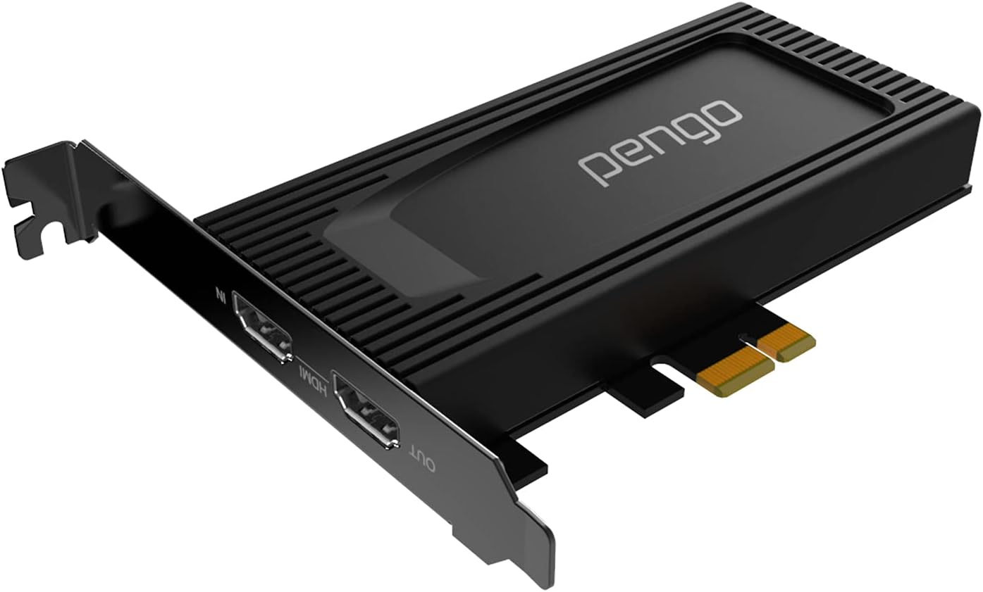 Pengo 4K HDMI PCIe Capture Card, 4K30fps Game Capture Card Device LiveStream for Gaming, 4K60 HDR Pass-Through, High Refresh Rate 144hz 240hz (No HDCP)