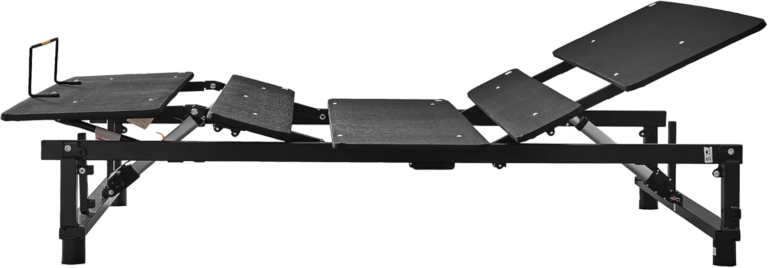 Adjustable Bed Base Frame Queen Bed Frame with Head and Foot Incline Wireless Remote Zero Gravity Quiet Motor Black Queen
