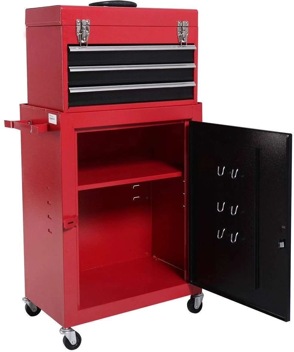 Giantex 2pc Mini Tool Chest u0026 Cabinet Storage Box Rolling Garage Toolbox Organizer TL30208