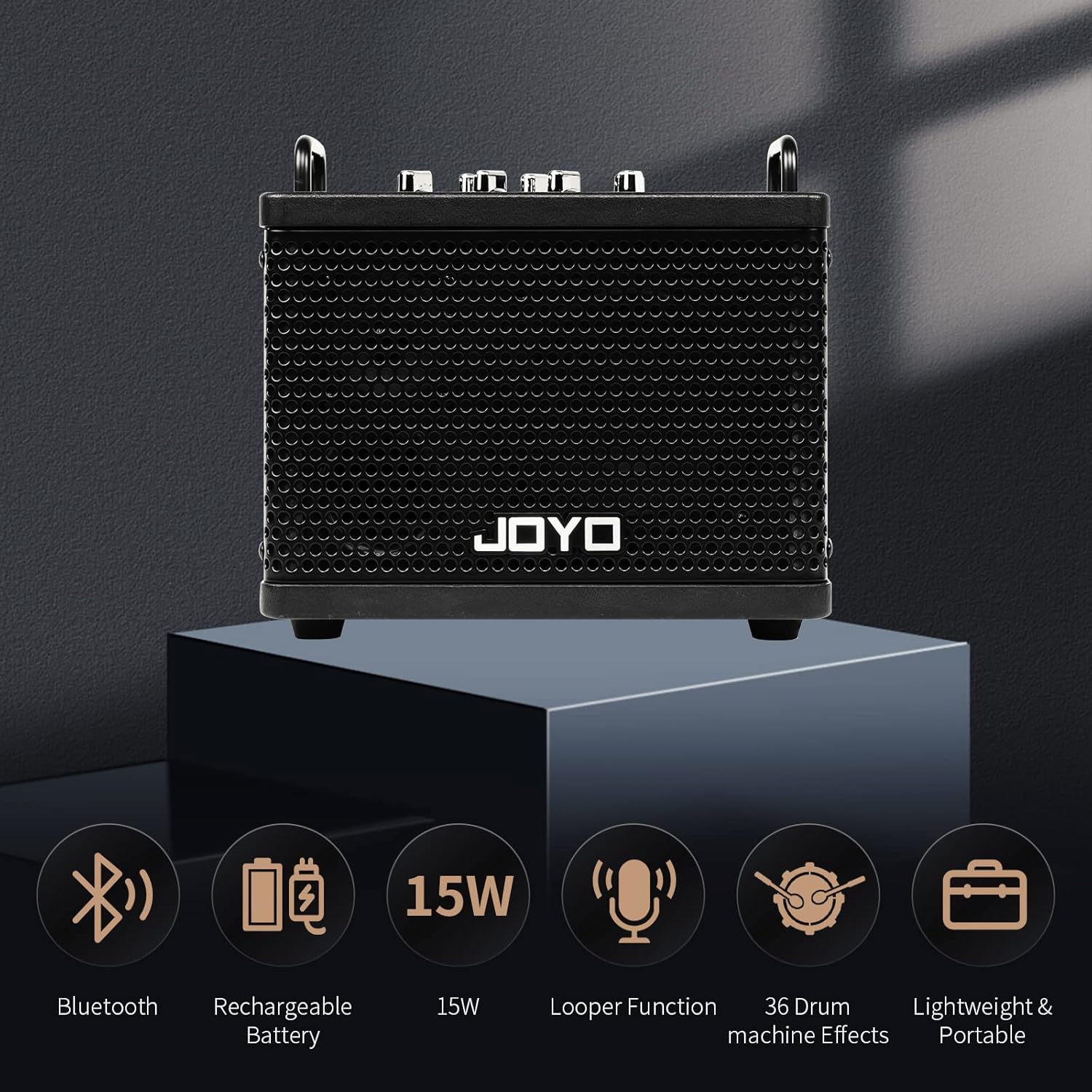 JOYO Digital Modeling Combo Amplifier Bundle with Audio Instrument Cable Straight-to-Straight