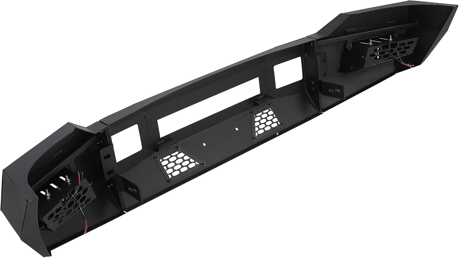 Steel Front Bumper 3 Piece W/Cube Lights Compatible with 2011-2016 Ford F250 F350 Super Duty (2 Packages Shipment)