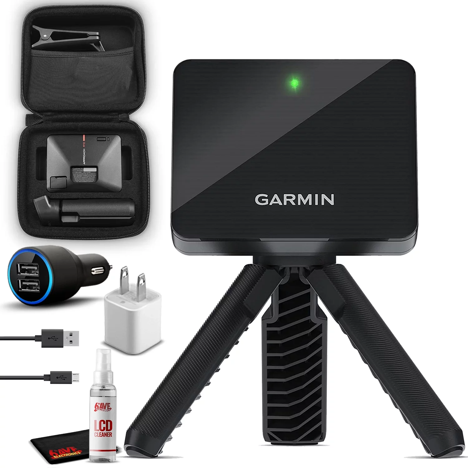 Garmin Approach R10, Portable Golf Launch Monitor, Take Your Game Home, Indoors or to The Driving Range, Up to 10 Hours Battery Life with 6Ave Travel & Cleaning Kit