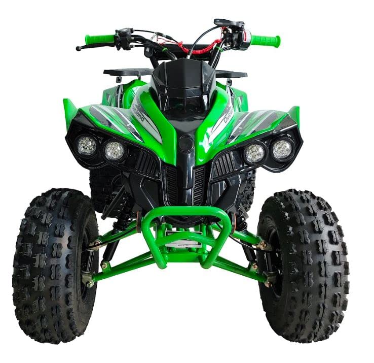 HHH Youth and Adult 125cc ATV Vitacci Outlander Fully Automatic with Reverse Double Headlights Led Gas 4 Wheeler ATVs Quads Big 19/18 inch Tires (Green) - Extra Large