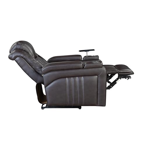 FANYE 360 Degree Swivel Upholstered Armchair,Modern Living Room Manual Reclining Glider Rocker Chair with 2 Pillow-Top Armrests for Home, 33.1", Grey