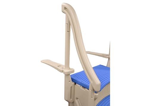 Confer Plastics Curve with Add On in-Pool Inground Pool Step 3 Tread Stair Entry System w/ 2 Handrails & Adjustable Mounting Brackets for In Ground Swimming Pool, Grey Treads