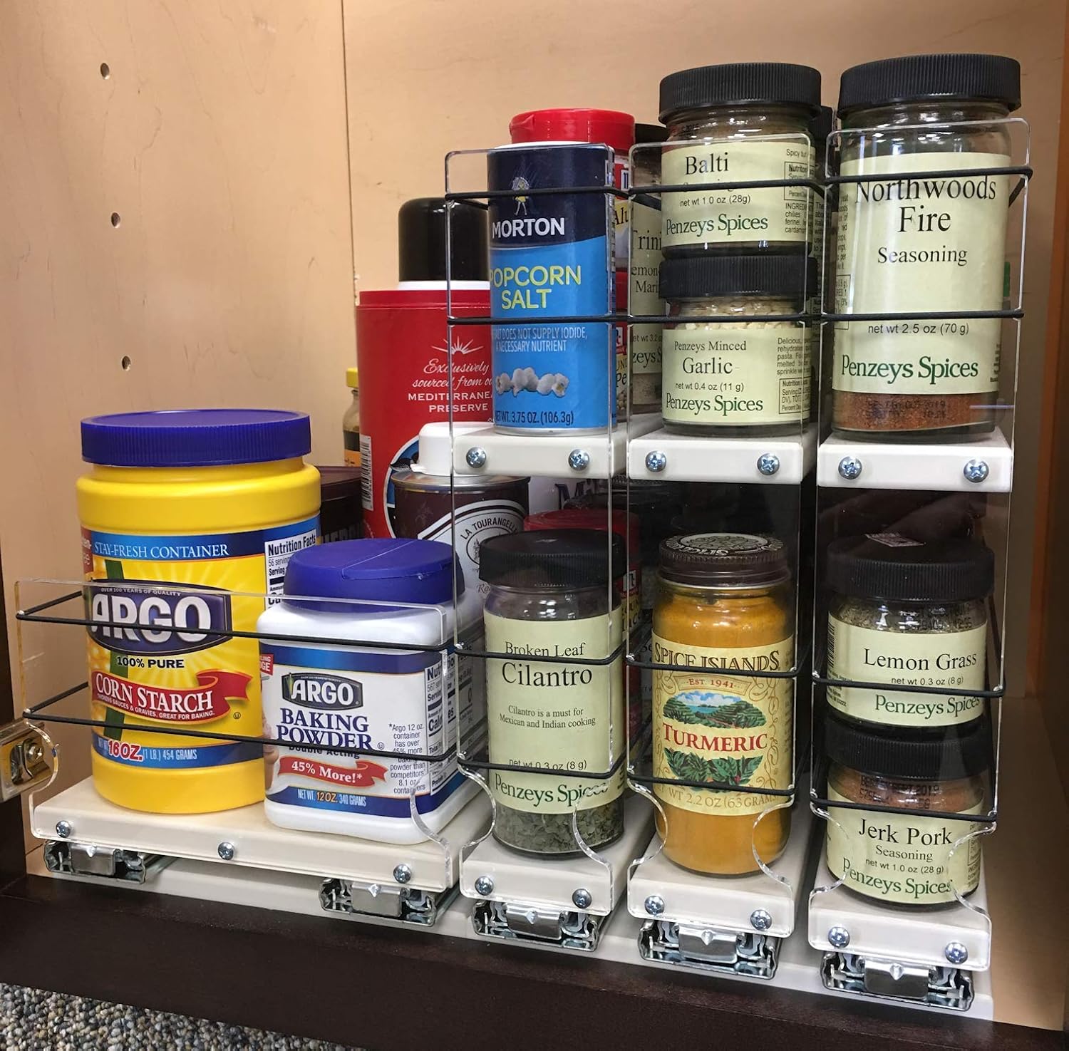 Vertical Spice - 222x2x14 DC - Spice Rack - Cabinet Mounted- 3 Drawers - 36 Capacity - New and Unique