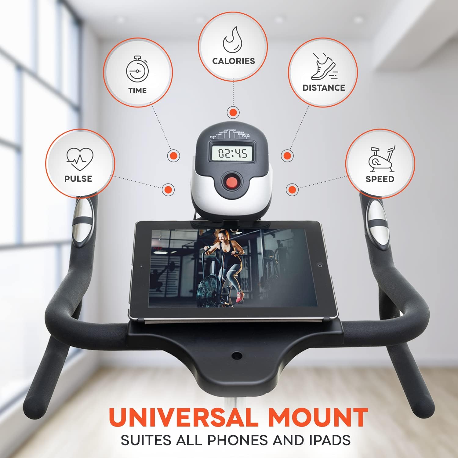 Indoor Exercise Bike Heavy-Duty 115 LB Magnetic Resistance, Includes 2X1 lb Dumbbells, Stationary Cycling Bikes for Home Exercise
