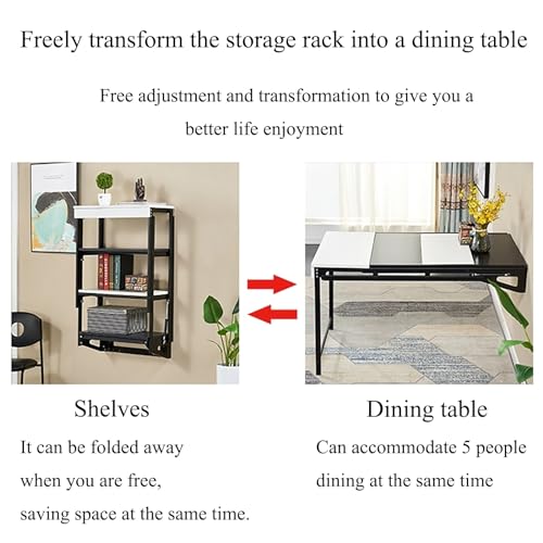 Murphy Folding Table, Fold Fown Dining Table Wall-Mounted Drop-Leaf Table, Wall Mounted Workbench,Wall Mounted Table Dining Table, Space Saving Storage Shelf, Multifunctional Desk & Shelf (Color : B